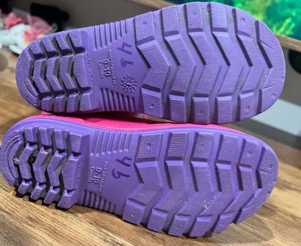 Kamik Kids Pink And Purple Waterproof Rain Boots Size 9-10